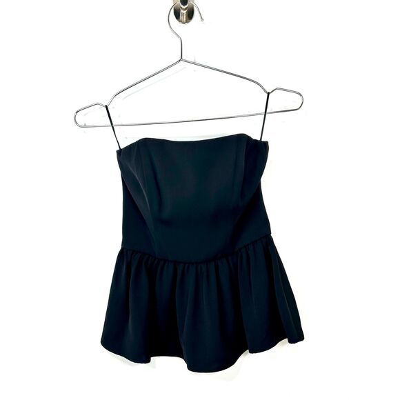 French Connection Strapless Black Peplum Top – Size 0 – NWT - Picture 3 of 9